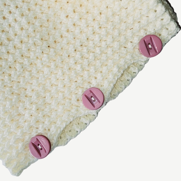 Handmade Cochet Wool Scarf and Hat Set NWOT Scarf and Beanie Set Color Ivory - Picture 5 of 5